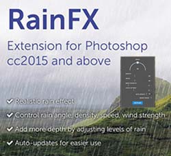 极品PS扩展面板－下雨特效(含高清视频教程)：RainFX - Photoshop Extension
